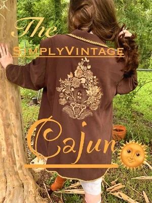 70s Kimono Suede Coat Funky Eclectic Psychedelic Oriental Hippie Vintage Retro￼ - Image 1 of 4