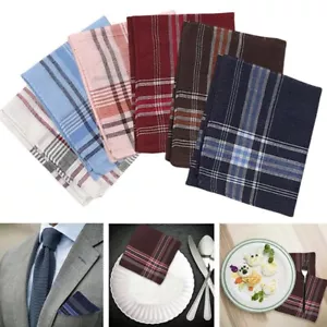 6/12PCS 100% POLYESTER COTTON HANDKERCHIEFS LARGE MENS Gents HANKIES Hanky 36 CM - Picture 1 of 13