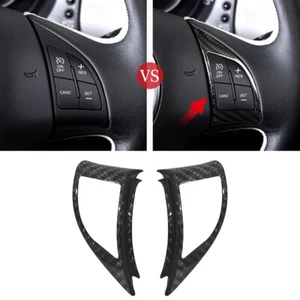 Echte Kohlefaser Aufkleber Lenkrad Taste Abdeckblende für Fiat 500 2007-2015 NEU - Bild 1 von 9