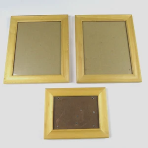 Set of 3 light color wood photo frames  8x10, 8x10, 5x7 - Picture 1 of 4
