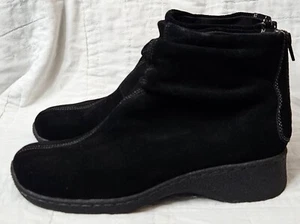 Bare Traps Womens Kendra Slouch Black Suede Leather Ankle Boots Back Zipper 9 M - Picture 1 of 6