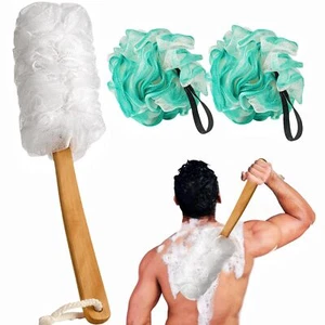 Loofah Back Scrubber, PE Soft Mesh Shower Sponge Loofah Body Scrubber for Bathin - Picture 1 of 7