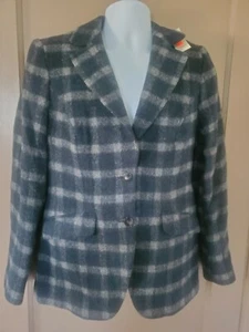 Paul Stuart 80% ALPACA grey green Jacket Women Lara SZ 12 MSRP $1577 Canada made - Picture 1 of 11