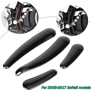 Black Curved Swingarm Frame Inserts Kit For Harley Softail 2008-2017 ABS Plastic - Picture 1 of 10