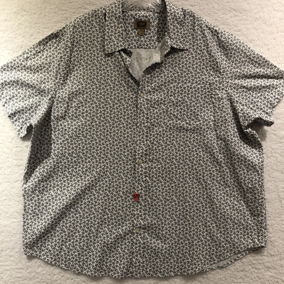 FOUNDRY Men Size 3XL Button Up Shirt White Blue Hawaiian Margarita Print - Image 1 of 4