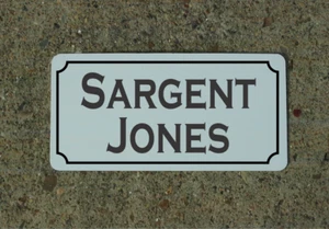 CUSTOM NAME & RANK 6"x12" Metal Sign Black & White Police Fire Army Navy Marines - Picture 1 of 2