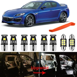 8Pcs Bright White Interior LED Light Bulbs Package Kit For Mazda RX-8 2004-2014 - Picture 1 of 9