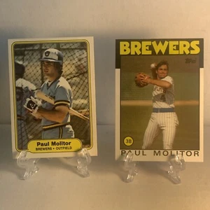 1986 Topps & 1982 Fleer Paul Monitor 2 Karten Set Milwaukee Brewers - Bild 1 von 5