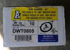 Arlington Wire Grabber Kit 5' Of .080" Braided Wire Cat No. Dwt0805 Never Opened - Picture 1 of 4