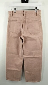 Theory Jeans Size 26 Women Treeca Dyed Blush Pink Mid-Rise Wide Leg Crop Denim - Picture 1 of 13