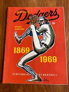 1969 LOS ANGELES DODGES VS NEW YORK MIRACLE METS PROGRAM SCORECARD EXCELLENT - Picture 1 of 3