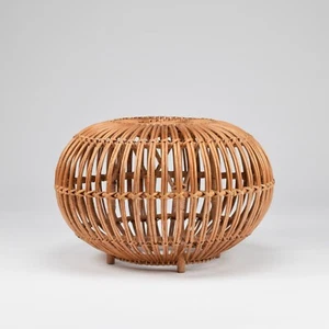 Large vintage mid-century rattan cane 'Lobster Pot' Ottoman by Franco Albini - Picture 1 of 4