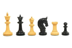 Wooden Chess Pieces ,King Height - 4.50 Inches ,Ebony and Box Wood,Extra Queens - Picture 1 of 5