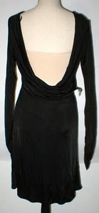 New Womens 10 NWT Designer Cristinaeffe Italy Black Dress Low Back LS 46 IT - Picture 1 of 12