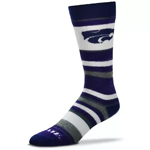 Kansas State Wildcats College weiche gestreifte flauschige Damensocken in Rundhalslänge - Bild 1 von 1