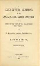 Thomas Hodson / elementary grammar of the Kannada or Canarese language in which