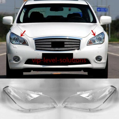 For Infiniti M25 M35 M37 2011-2013 A Pair Headlight Lens Clear Cover + Glue — 第 1/4 张图片