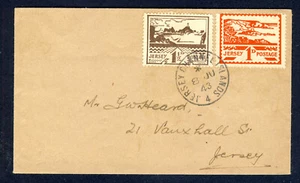 JERSEY 1943 GERMAN OCCUPATION 1½d. & 1d. FDC for 1½d. Brown SG JW24 & JW25 - Picture 1 of 1