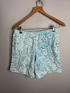 lilly pulitzer girl shorts size XL blue floral 6322 - Picture 1 of 6
