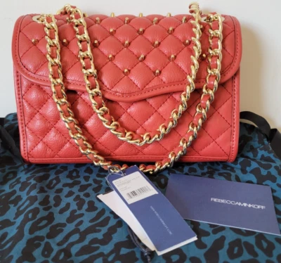 Bolso Bandolera Rebecca Minkoff Rojo Escarlata Mini Acolchado Cuero Affair Cartera  Foto 1 de 4
