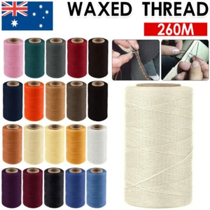 0.8-1MM 260m 150D Leather Sewing Waxed Thread Hand Stitching Craft Repair Cords - Picture 1 of 19