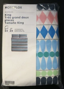 IKEA Mossflox Duvet COVER Set MODERN Blue Pink Multi KING QUEEN FULL 0r TWIN - Picture 1 of 8