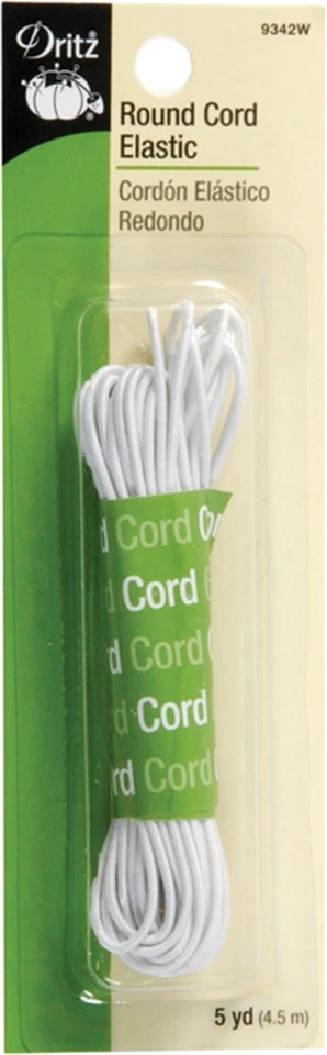 Dritz 9342-W Cordón Redondo Elástico 5yd-Blanco Foto 1 de 1