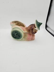 Vintage Hand Painted Asian Man & Rickshaw Decorative Figural Ceramic Planter - Picture 1 of 5