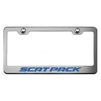 Рама номерного знака Mopar синяя инкрустация для Dodge SCAT PACK нержавеющая сталь - Изображение 1 из 3