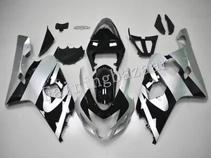 Fit for 2004 2005 GSXR600 GSXR750 Silver Black ABS Plastic Injection Fairing Kit - Foto 1 di 6