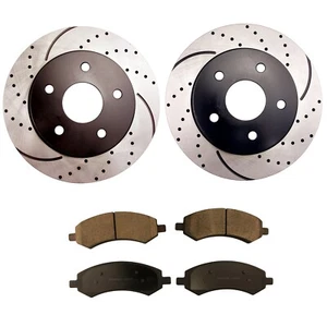 Front Brake Rotors + Pads for 2006 2007 2008 2009 2010 2011-2017 Dodge Ram 1500 - Picture 1 of 6