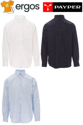 Payper ELEGANCE Camicia Sfiancata Da Uomo a Manica Lunga Lavoro Colletto Inglese - Immagine 1 di 2