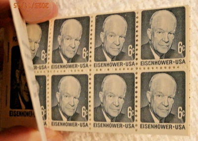 BK-119 FULL BOOKLET 4 PANES 6 CENT IKE + 1 PANE OF 1 CENT THOMAS JEFFERSON  #48 - Image 1 of 4