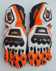 KTM Motorcycle Leather Racing Gloves Motorbike Sport Riding Biker Gloves CE - Picture 1 of 4