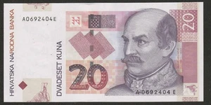 2001 CROATIA 20 KUNA NOTE UNC - Picture 1 of 2