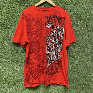 South Pole Motor Lab Y2K Biker Graphic Tee Mens XL Red All Over Print T-Shirt - Picture 1 of 7