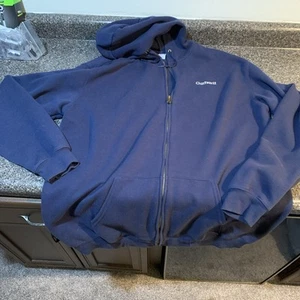 Carhartt Sweatshirt Mens XL Tall Original Fit Hoodie Jacket Full-Zip Navy Blue - Picture 1 of 11