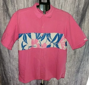Camisa Hawaiana DE COLECCIÓN Off Shore Rosa Floral Manga Corta Abotonada Grande - Imagen 1 de 13
