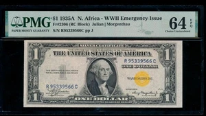 AC $1 1935A North Africa R-C block PMG 64 EPQ Fr 2306 - Picture 1 of 2