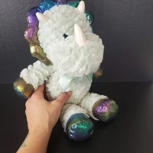 Kellytoy Green Triceratops Dino Plush Dinosaur 15" Stuffed Animal Metallic Feet - Picture 1 of 8