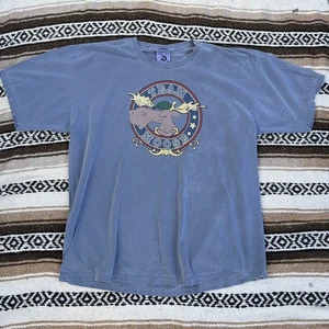 Vintage 90's Team Moose Minnesota Funny Nature Pastel Blue Tee Shirt Sz XL VTG - Picture 1 of 7