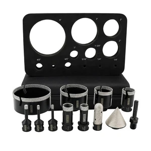 DT-DIATOOL 12pcs 6-100mm Diamond Drill Bit for Tile Marble Chamfer Milling Bit - Picture 1 of 7