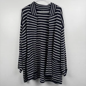 Talbots Pullover Damen 3X gestreift vorne offen Strick Cardigan Übergröße Freizeit - Bild 1 von 11