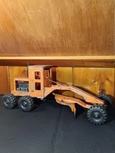 1950's 17 1/2" Marx Lumar Orange Road Grader Vintage Patina Good Condition P10 - Picture 1 of 12