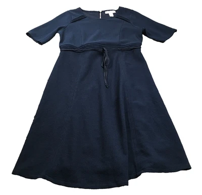 Motherhood Maternity Womens Dress Sz S Blue Scoop Neck Tie-Waist Stretch NWT - Image 1 of 4