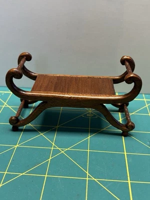 Banco de madera estilo trineo reposapiés miniatura Foto 1 de 4
