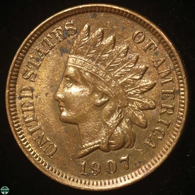 1907 Indian Head Small Cent - Uncirculated Details: Cleaned - Image 1 of 2