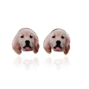 Labrador Lab Beige Dog Pup Small Stud Earrings - Picture 1 of 2