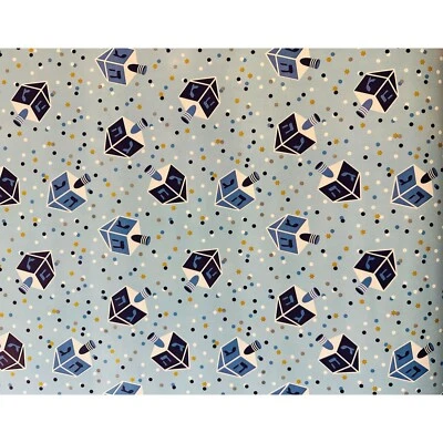 Hallmark Wrapping Paper Hanukkah Dreidel Confetti Blue 45 sq ft Roll Holiday - Image 1 of 2