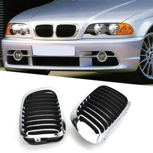 2x KÜHLERGRILL GRILL NIEREN FÜR BMW 3er E46 COUPE CABRIO 99-03 Chrom + Schwarz - Picture 1 of 7